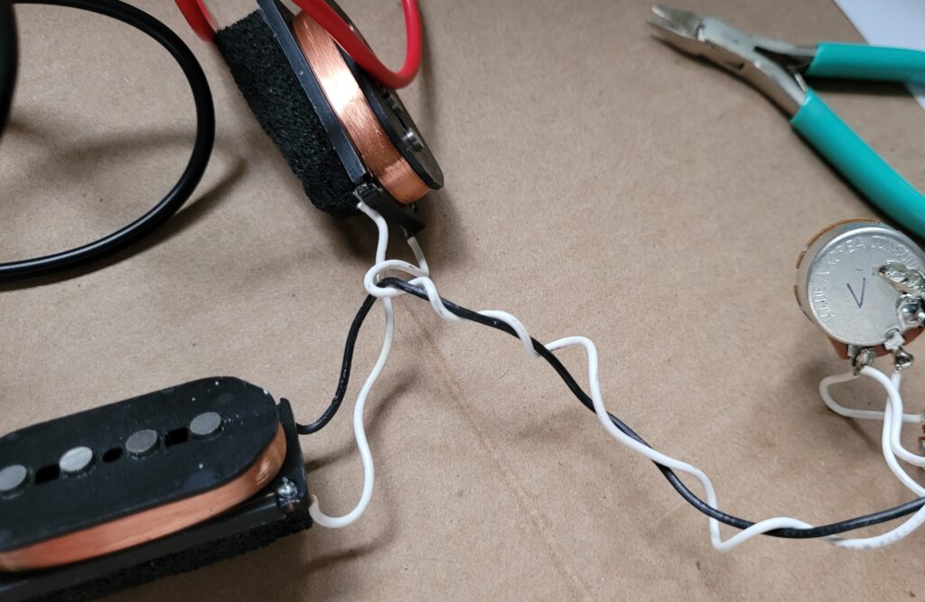 Wiring harness of a late model Fender P Bass